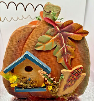 Vintage Fall Decor Wood Basket Hand Crafted